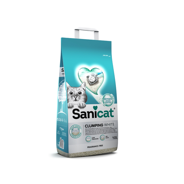 Sanicat Clumping White Fragrance Free 10 L
