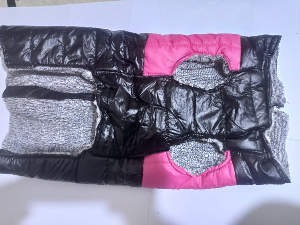 PETMODA LEATHER-FUR VEST 2XL -PINK*BLACK