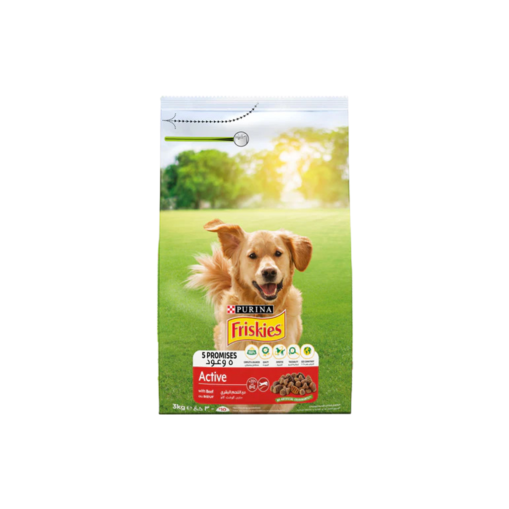 Friskies ACTIVE Dog with Beef 3kg – Happet