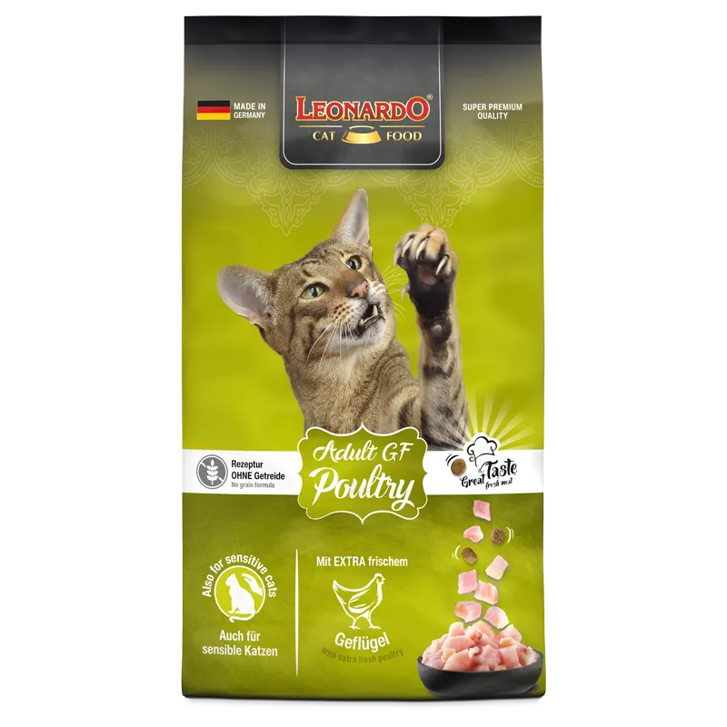 Leonardo Adult Poultry GF 2kg×2 Leonardo Grain Free Poultry Cat Dry Food 1.8kg – Happet