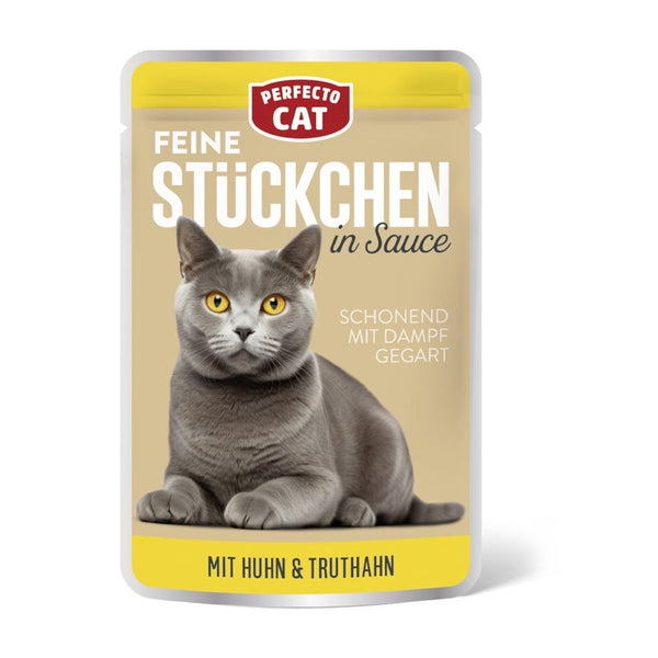Perfecto Cat Feine Stuckchen in Gravy with Chicken & Turkey 100g