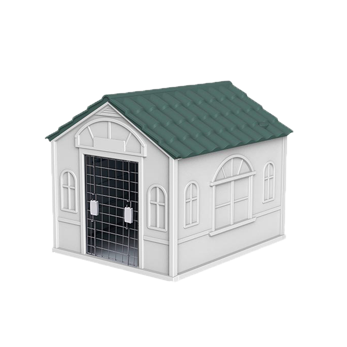 Naomi Plastic dog oasis with metal door small dark green