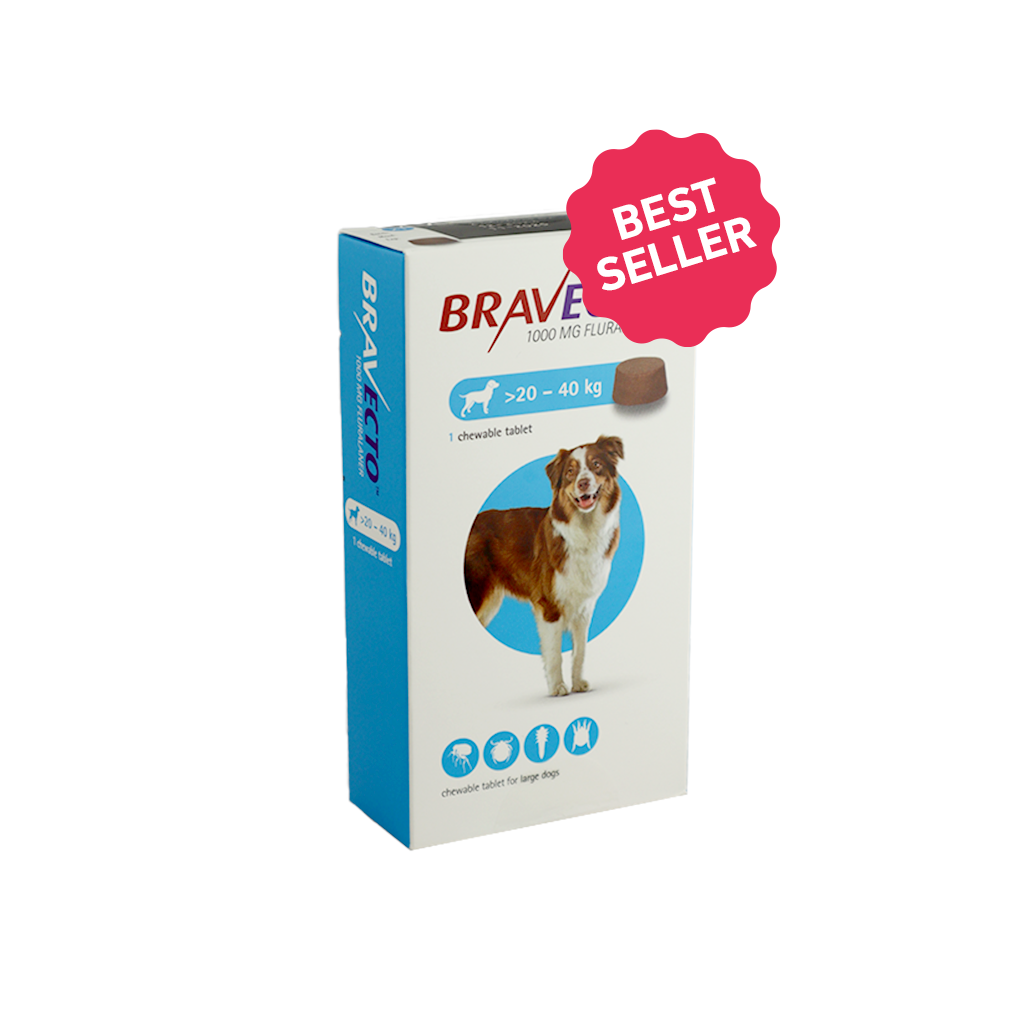 Braveecto For Dogs Chewable Tablets - Sizes Inside