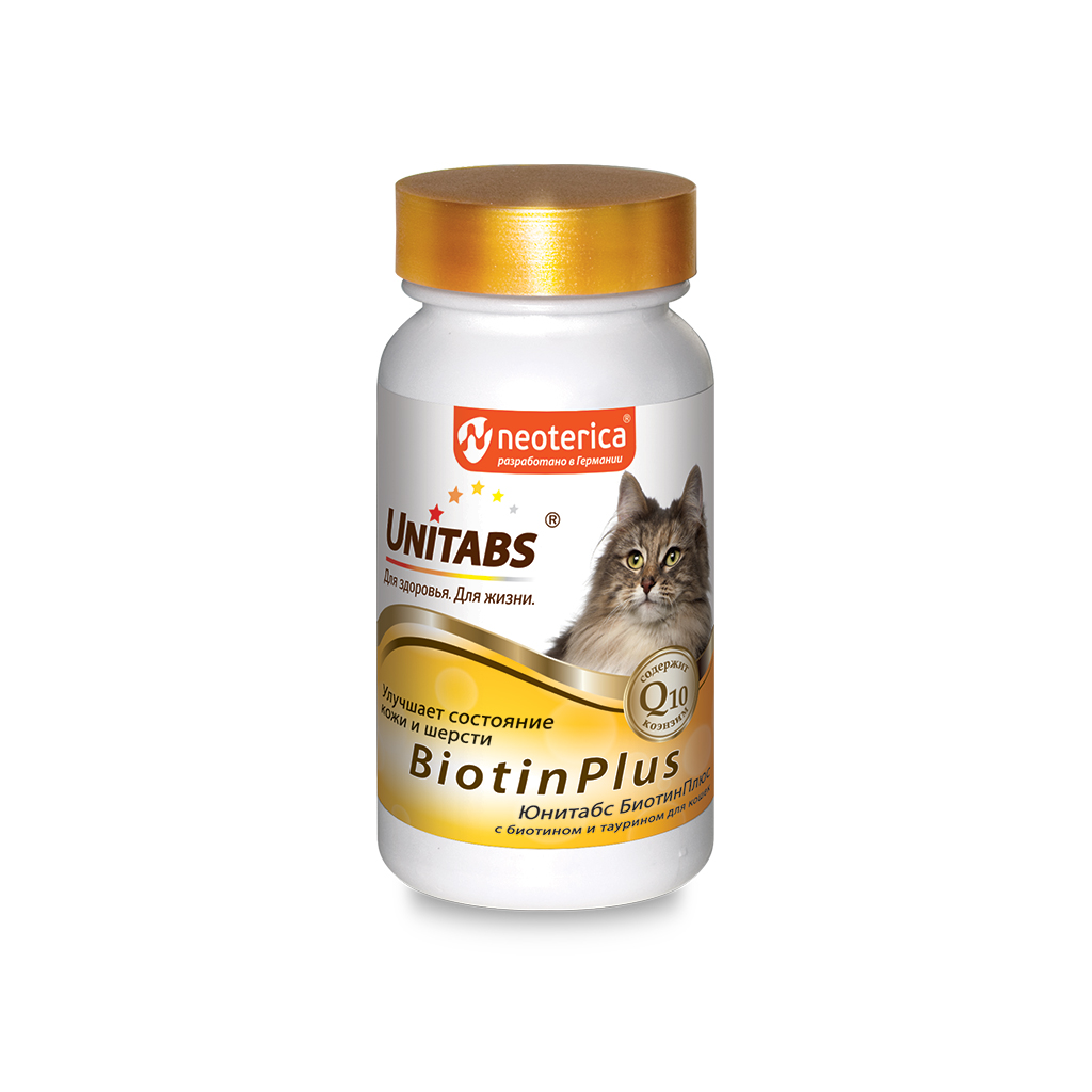 Unitabs Biotinplus w Q10 for Cats 120 Tabs