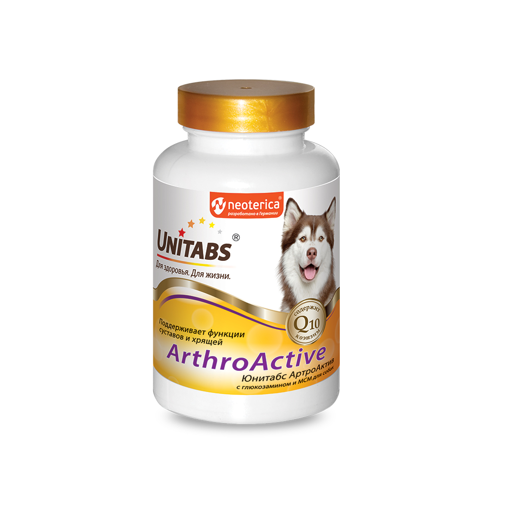 Unitabs ArthroActive w Q10 For Dogs 100 Tabs