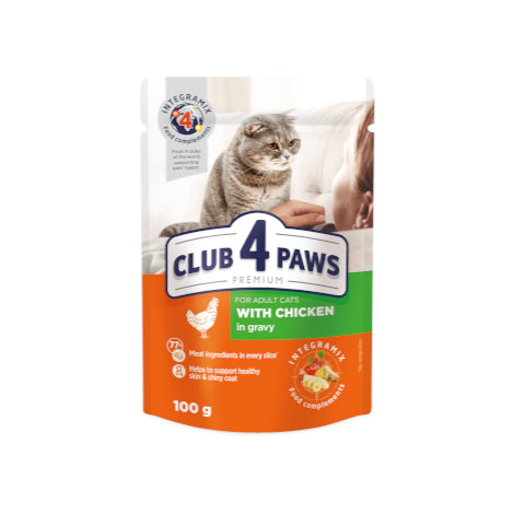 Club 4 Paws Wet Food with Chicken in Gravy for Adult Cats 100 g