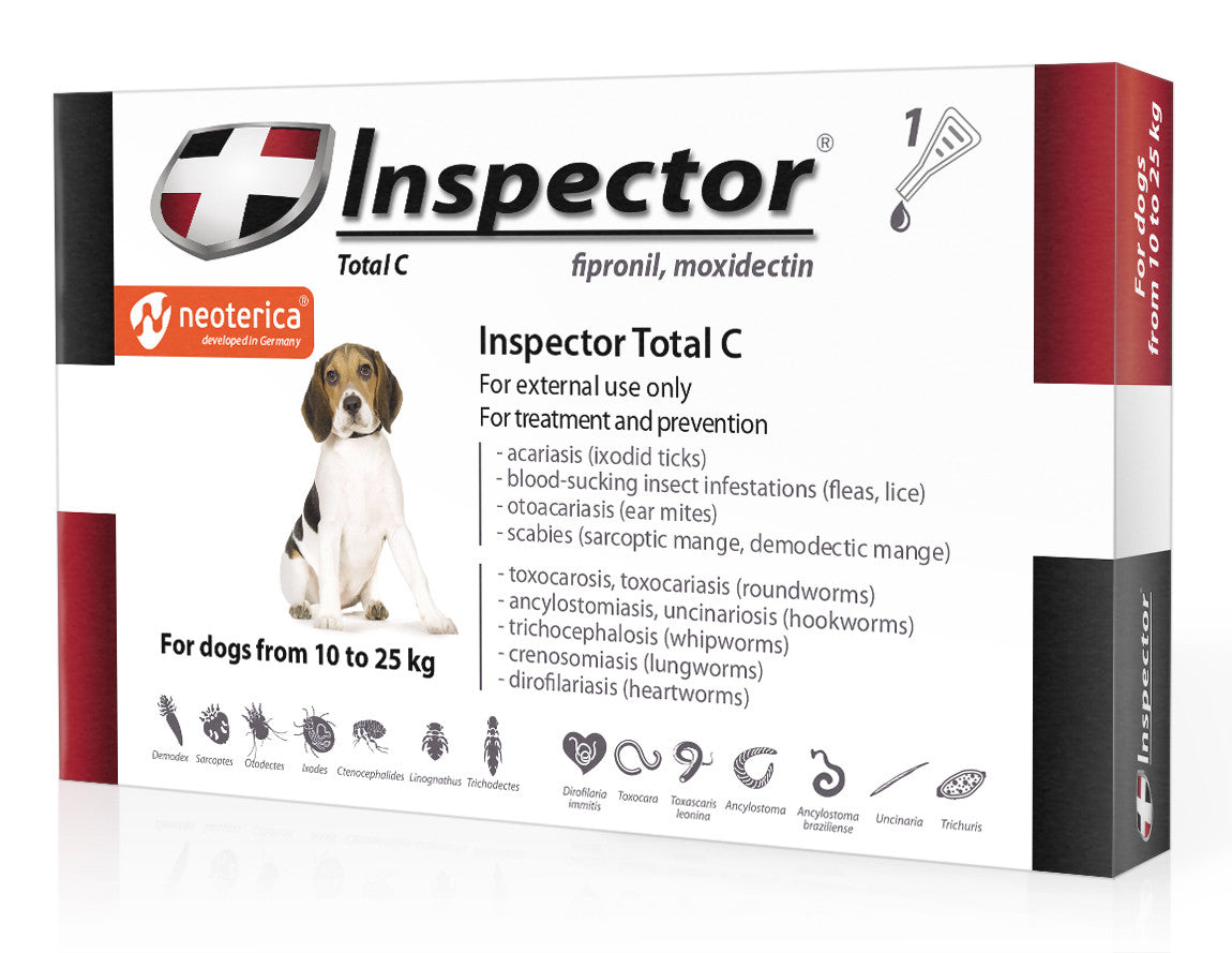 Neoterica Inspector Total K Spot-on for Dogs M (10kg - 25kg) 1amp