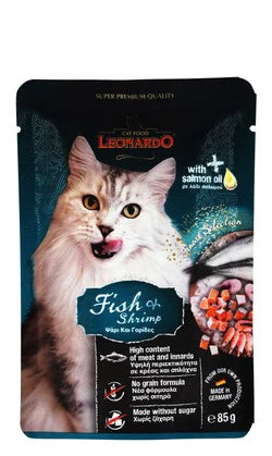 Leonardo Cat Wet Food Fish&Shrimp Pouch 85g