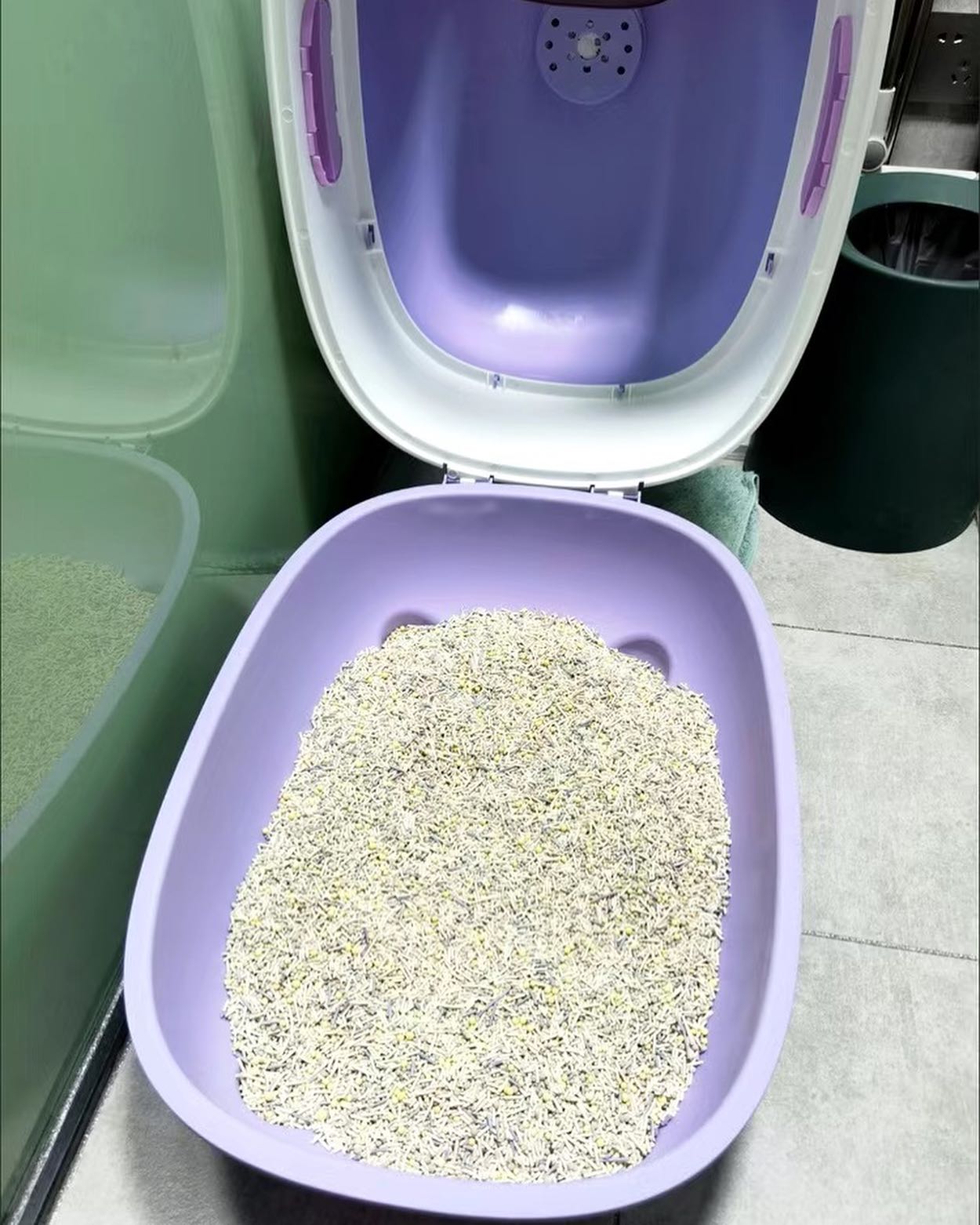 Naomi Submarine Oval Cat Litter Box with UV light & Scoop