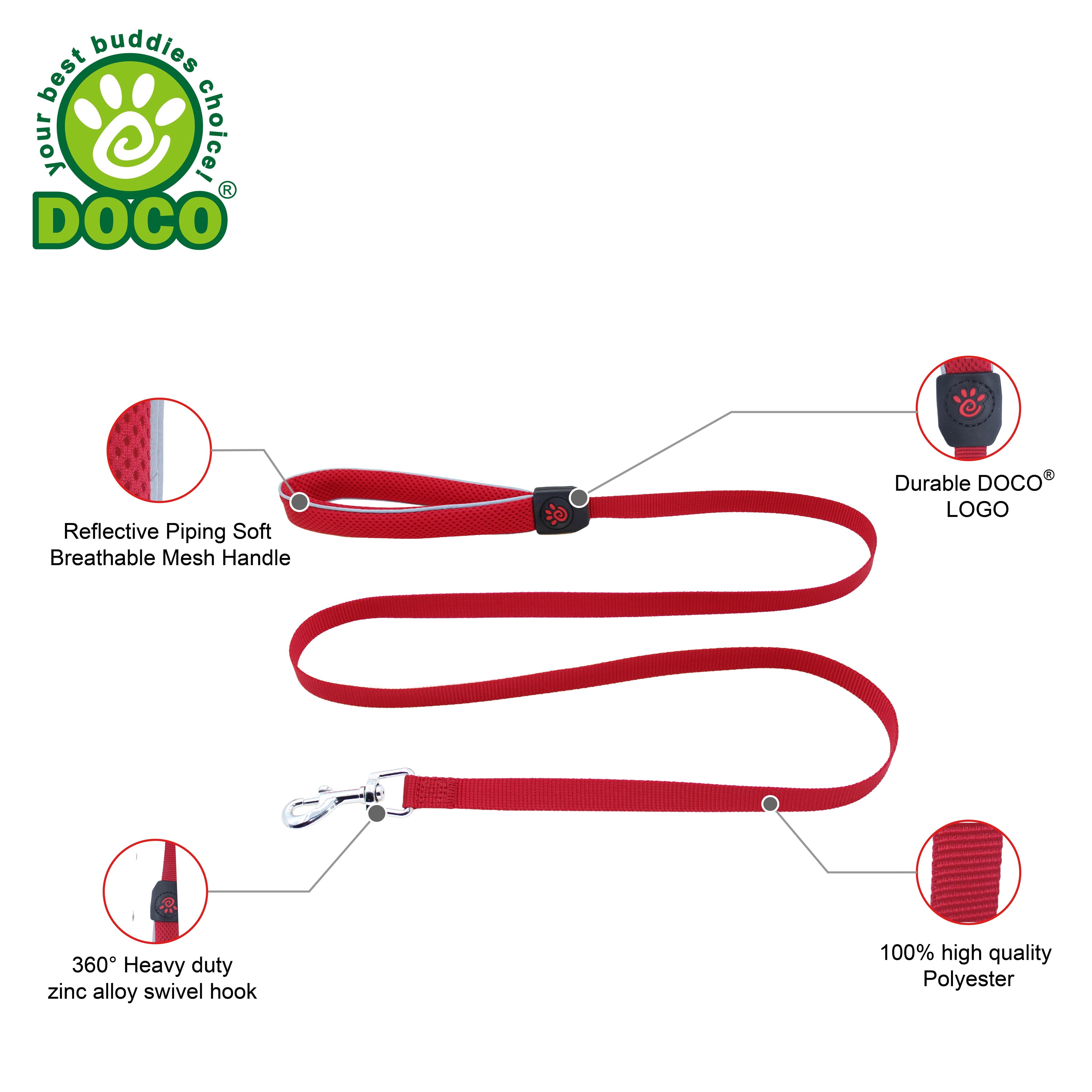 DOCO Silver Reflictive Mesh Leash Small