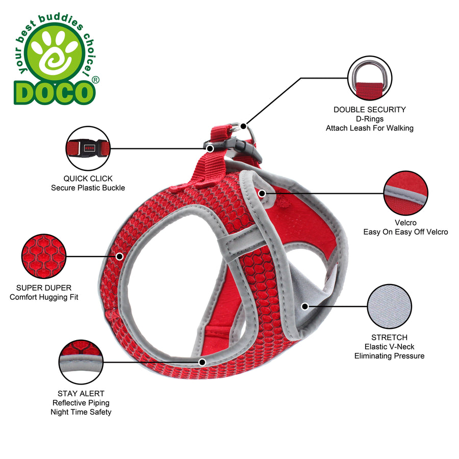 DOCO Athletica Quick Fit V Mesh Reflective Harness X-Large