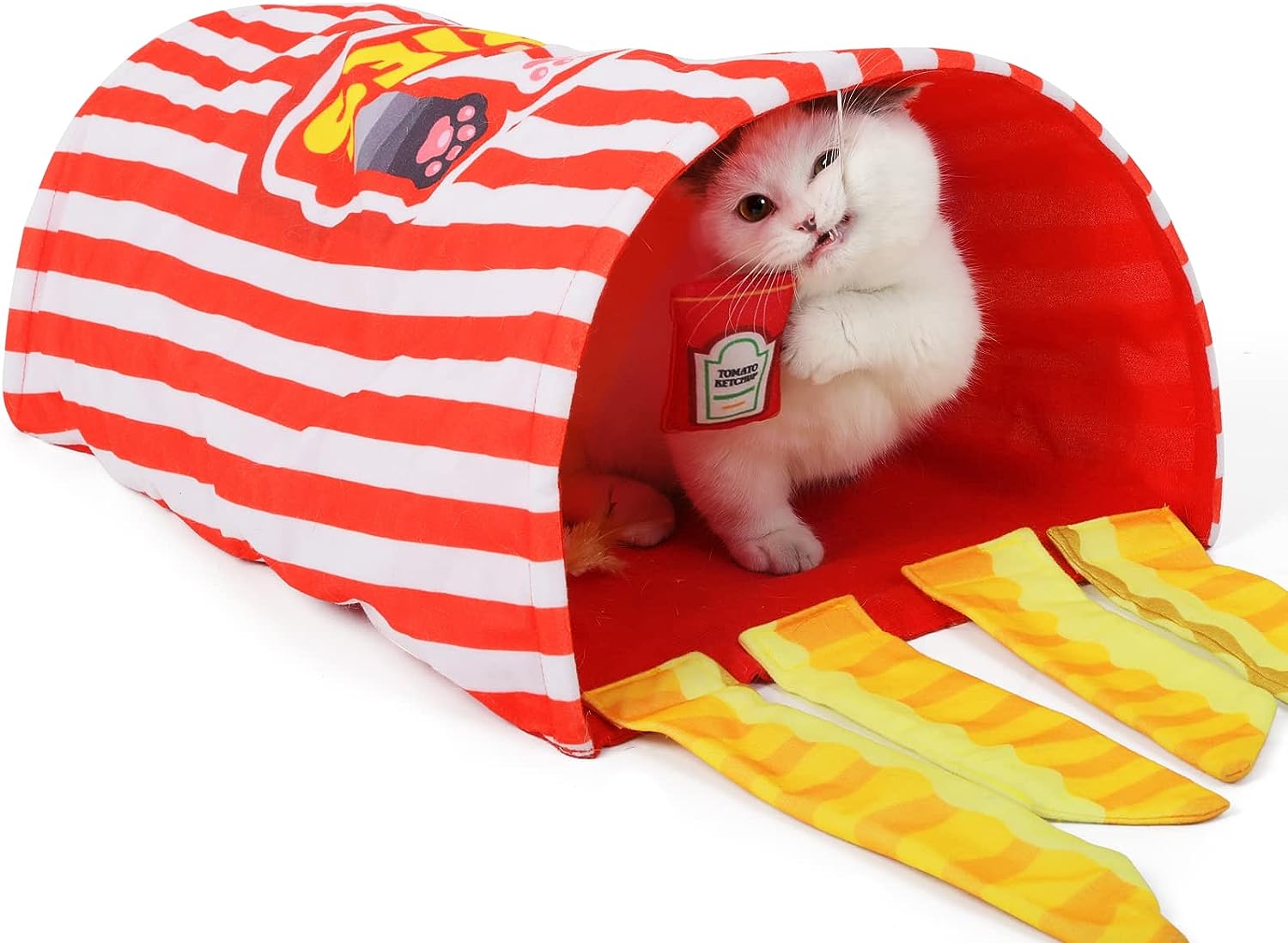 Naomi Fry Chips Cat Tunnel Bed With Crinkle Inside