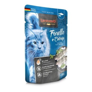 Leonardo Cat Wet Food Trout&Catnip Pouch 85g