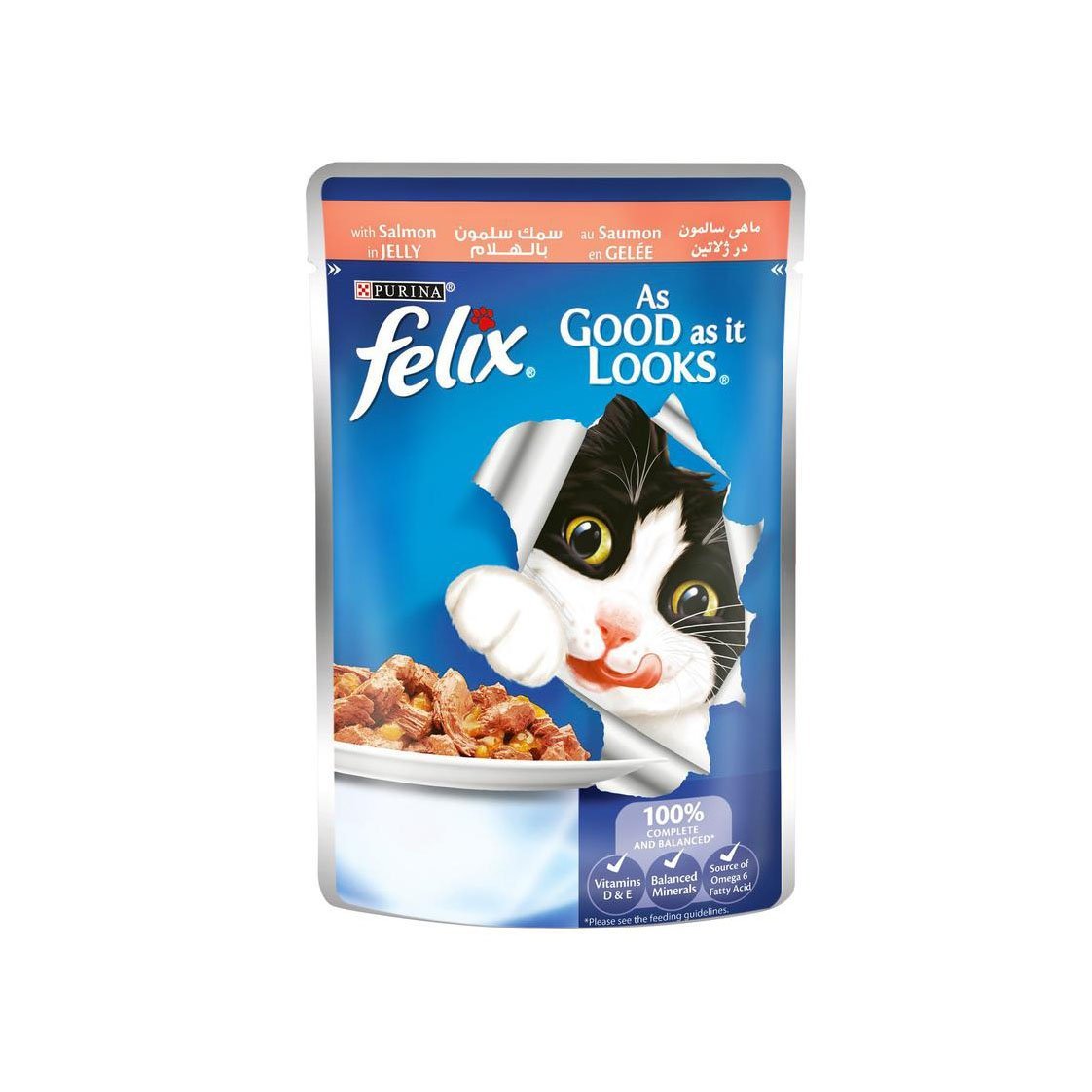 Purina Felix As Good as it Looks Wet Cat Food Pouch 100 g Salmon in Jelly