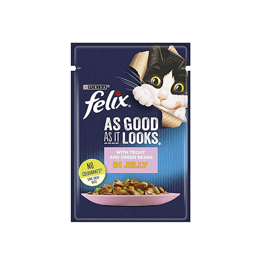 Felix cat with Trout and green beans in jelly 85 g