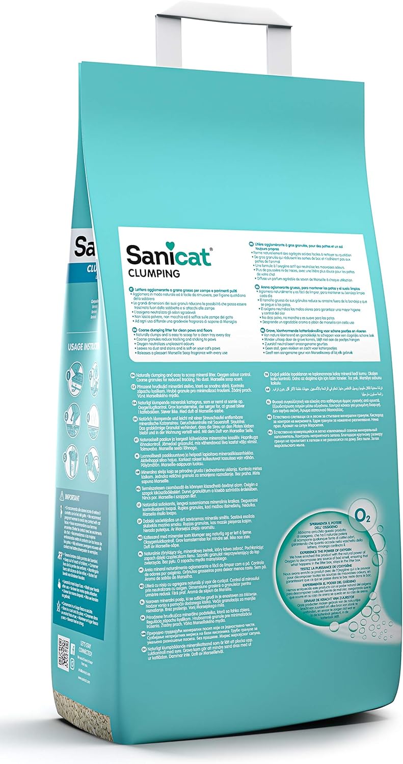 Sanicat - Clumping Cat Litter with Marseille Soap scent | 10 L capacity