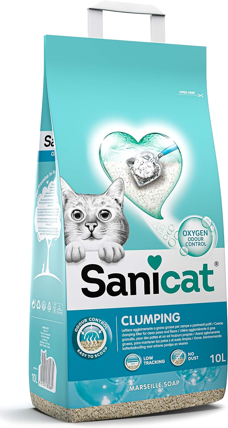 Sanicat - Clumping Cat Litter with Marseille Soap scent | 10 L capacity