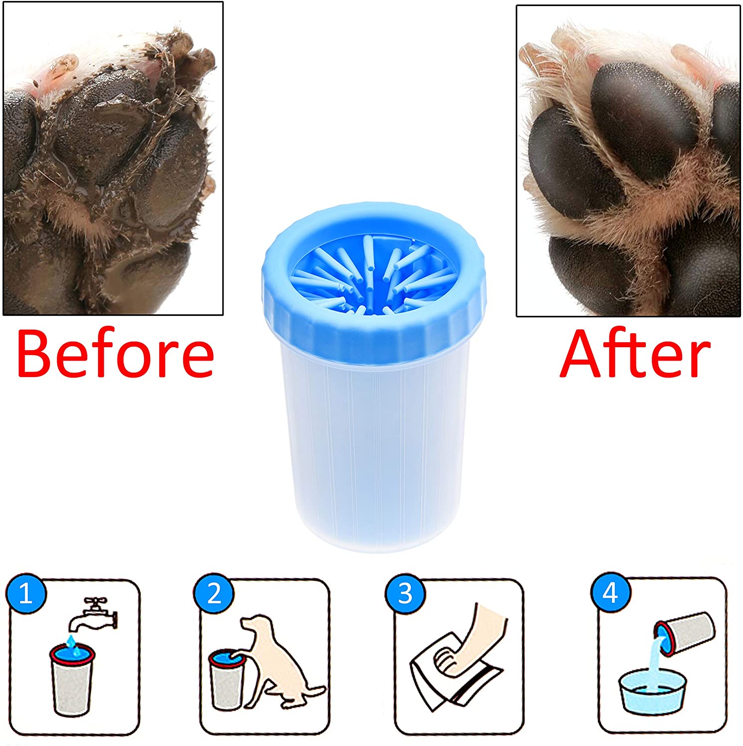 Dog Paw Cleaner Soft Gentle Silicone bristles