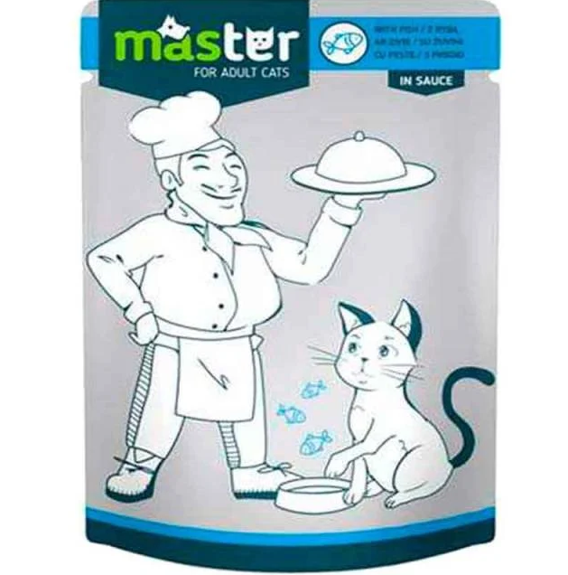 Master Cat Wet Food Adult with Fish in Sauce Pouch 80 g