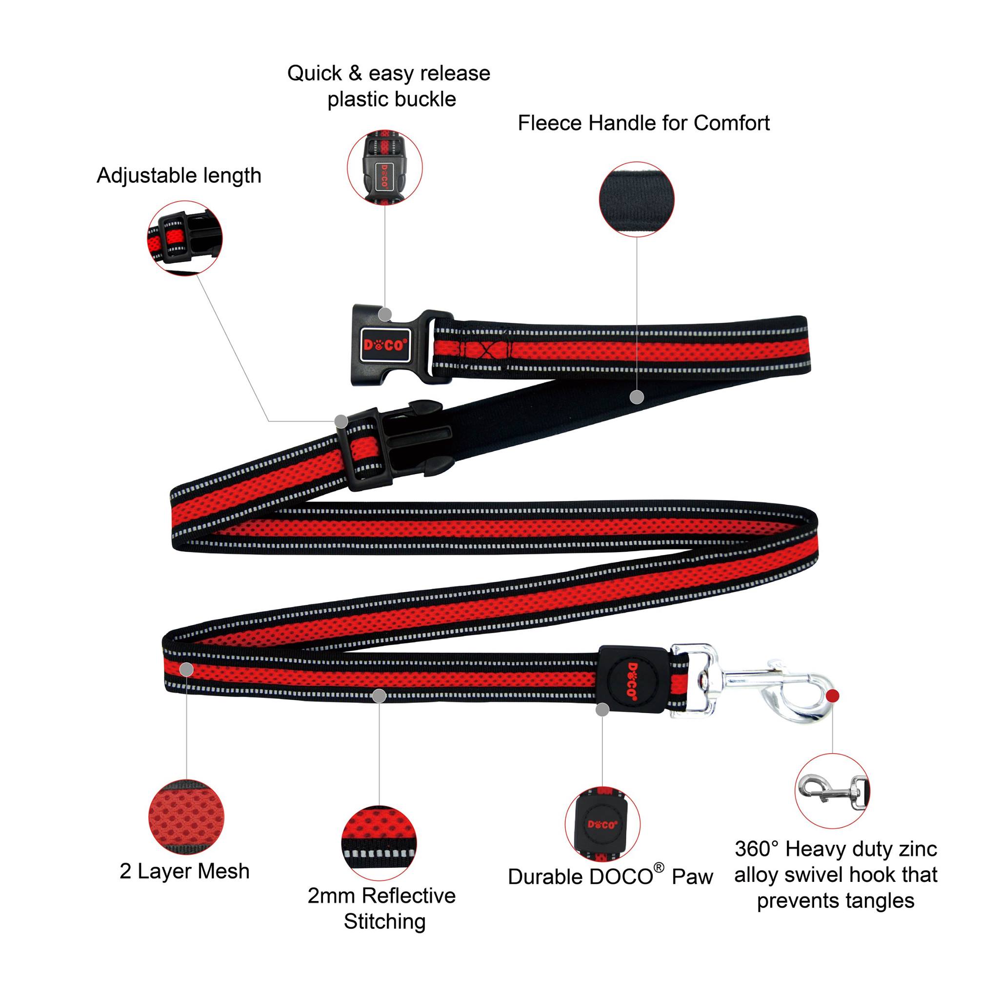 DOCO ATHLETICA EASY-SNAP™ AIR LEASH M/L ( 2.5 x 180cm )