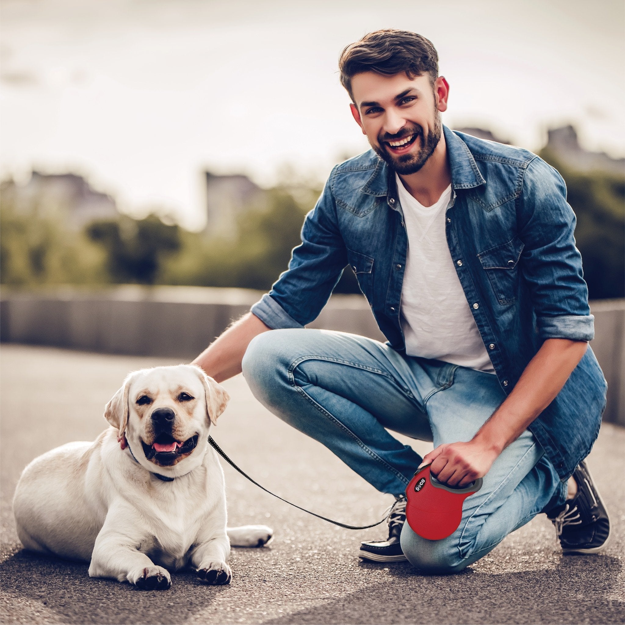 DOCO? ADVENTURE RETRACTABLE LEASH / Small up to 10kg 4M Red