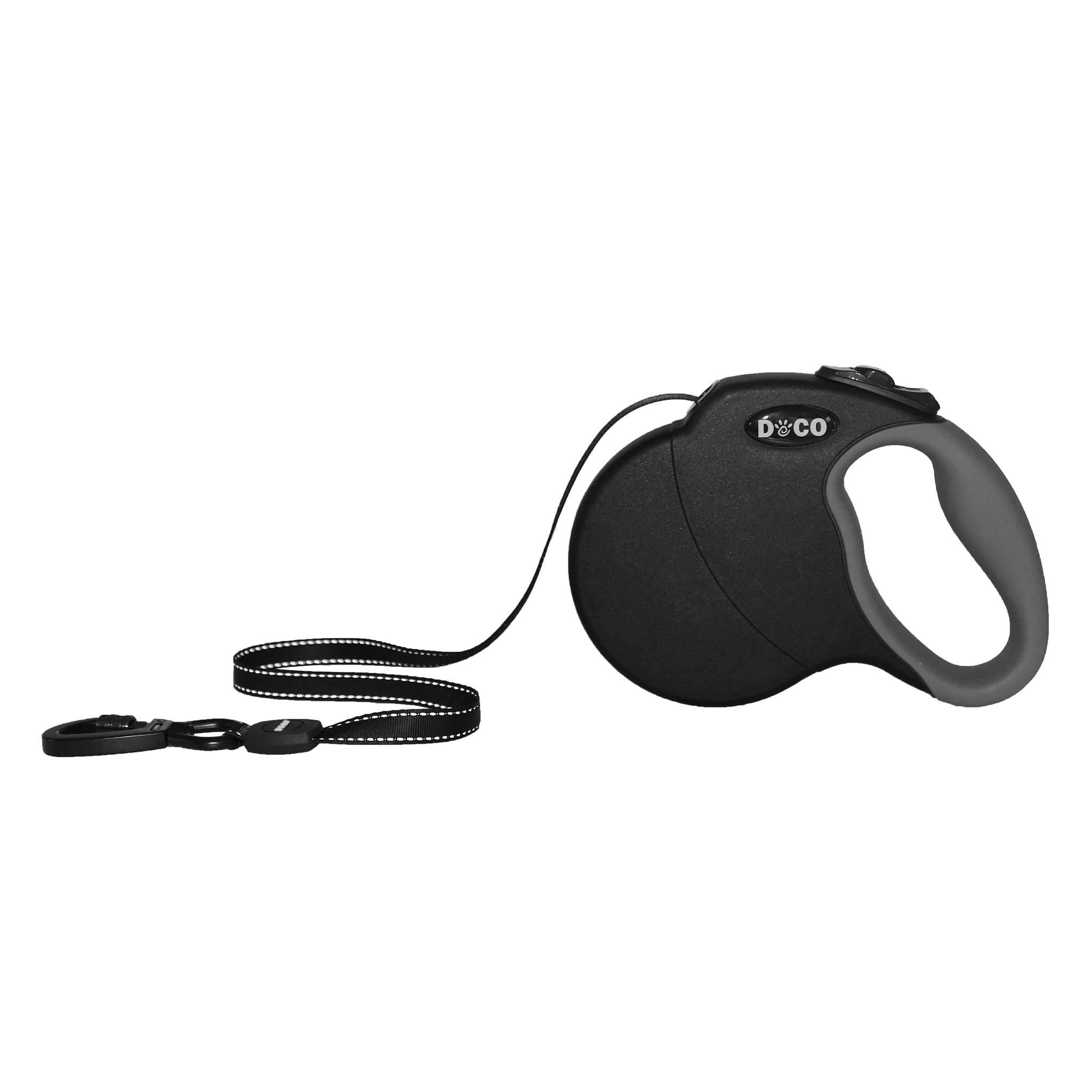 DOCO ADVENTURE RETRACTABLE LEASH / Large up to 50kg 5M Black