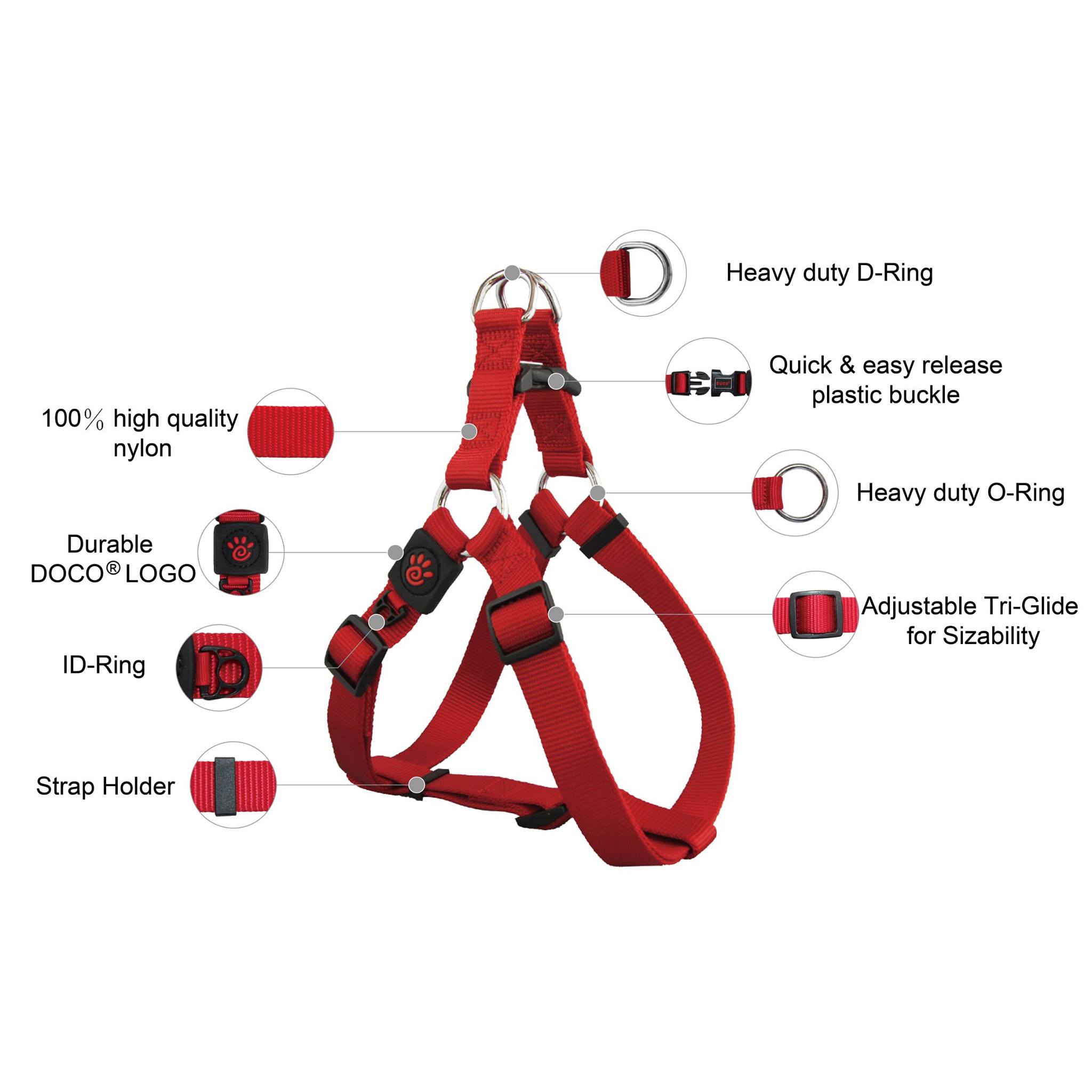 Doco Step-In Nylon Harness L  (2.5 x 65-99cm)