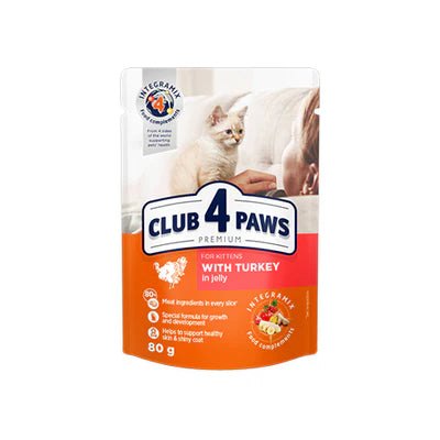 Club 4 Paws Wet Food with Turkey In Jelly for Kittens 80 g