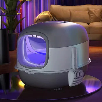 Naomi Submarine Oval Cat Litter Box with UV light & Scoop