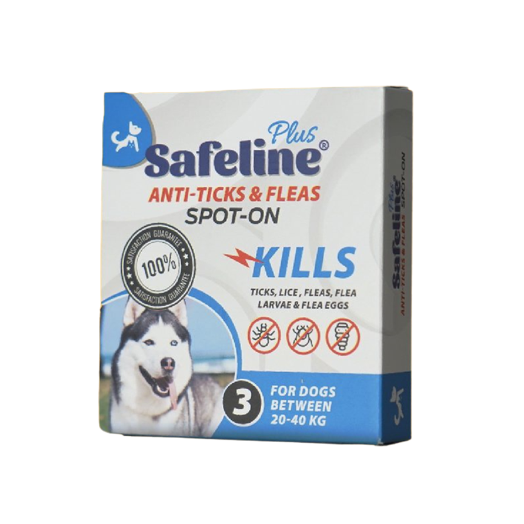 Elite Safeline Plus Anti Ticks & Fleas Spot-On for Dogs Between 20-40 kg  X 1 pipettes