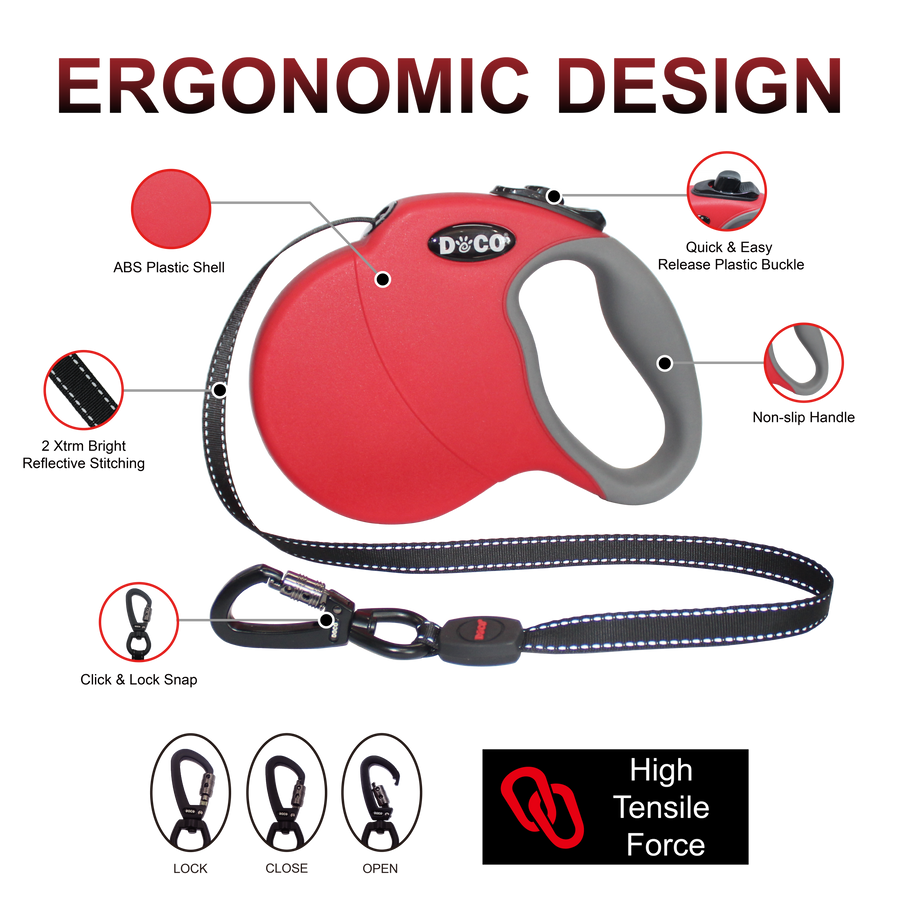DOCO All Day Adventure Retractable Leash Medium