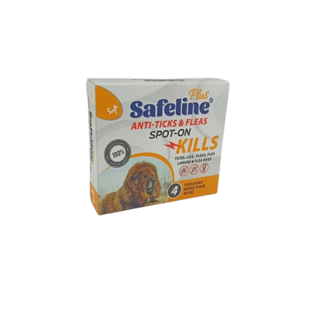 Elite Safeline Plus Anti Ticks & Fleas Spot-On for Dogs More Than 40kg X 1 pipettes