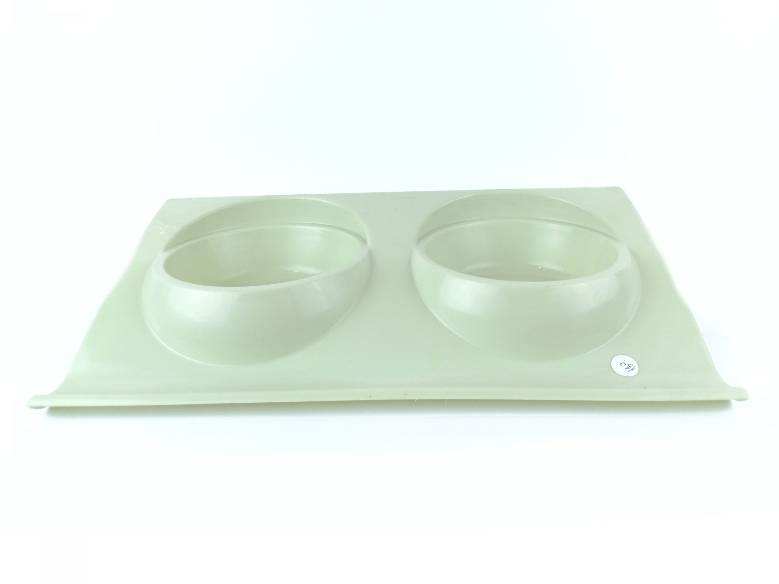 Plastic Cat Double bowl curved