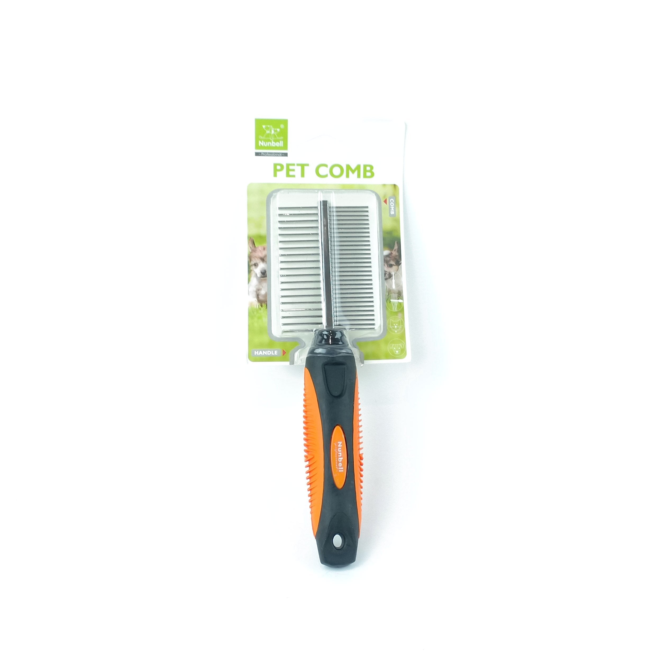 Nunbell Dog Grooming Comb, Metal Double-Sided Cat Shed