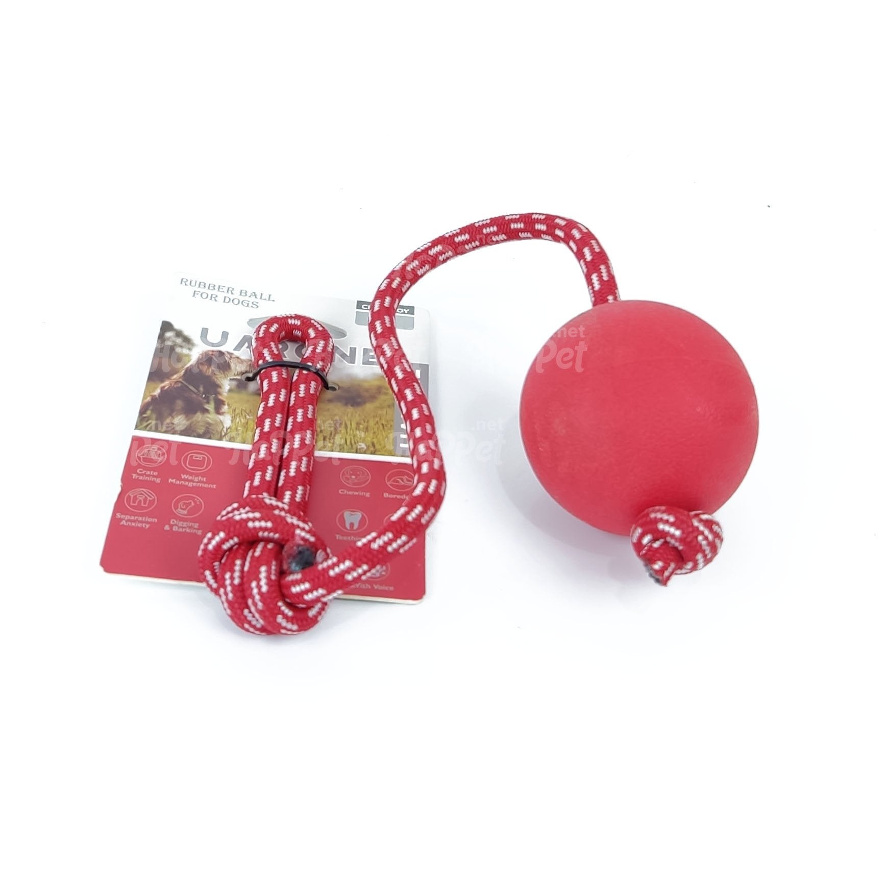 Uarone Ball With Rope Dog Toy