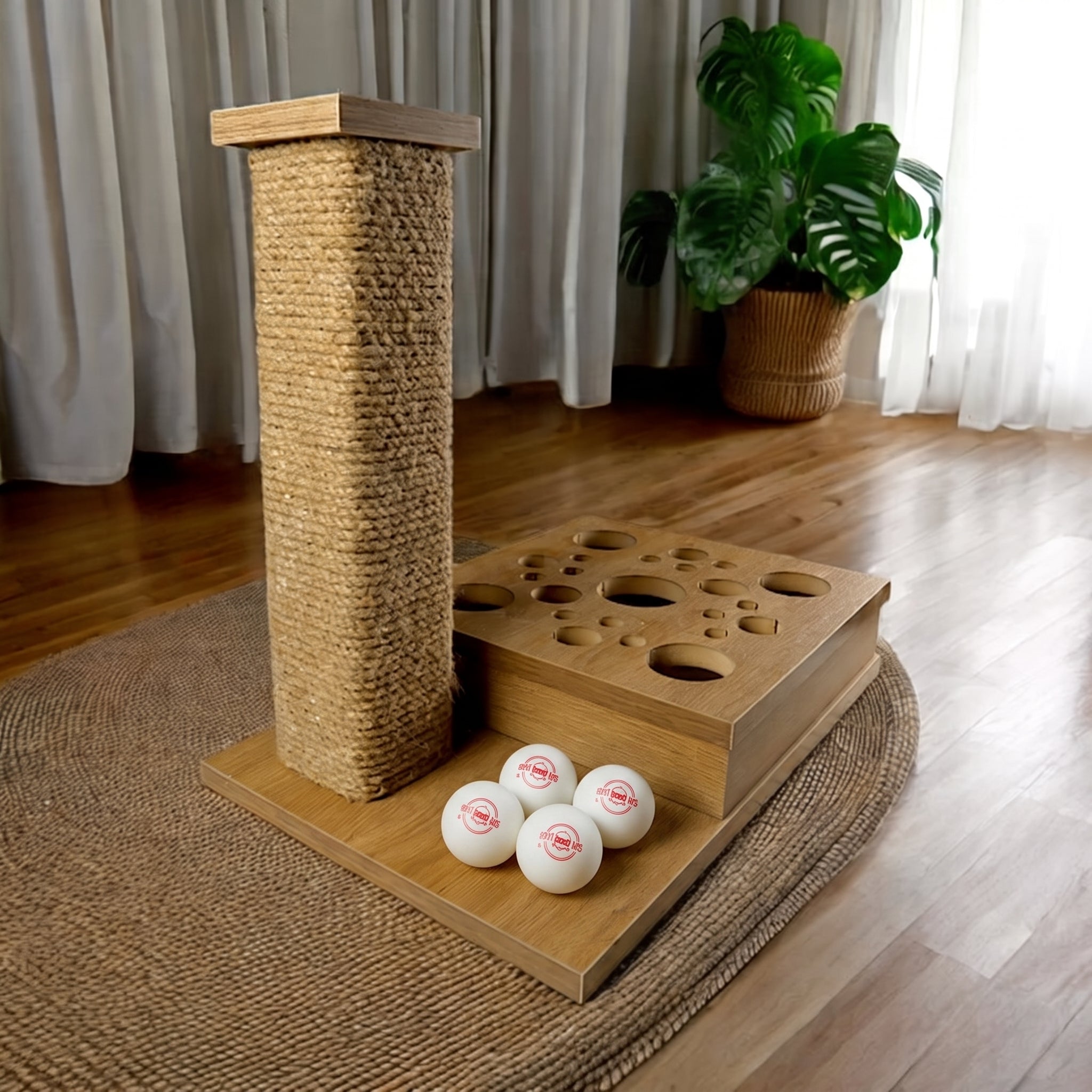 Petmoda Scratch and play board Cat balls hunt box with Tower