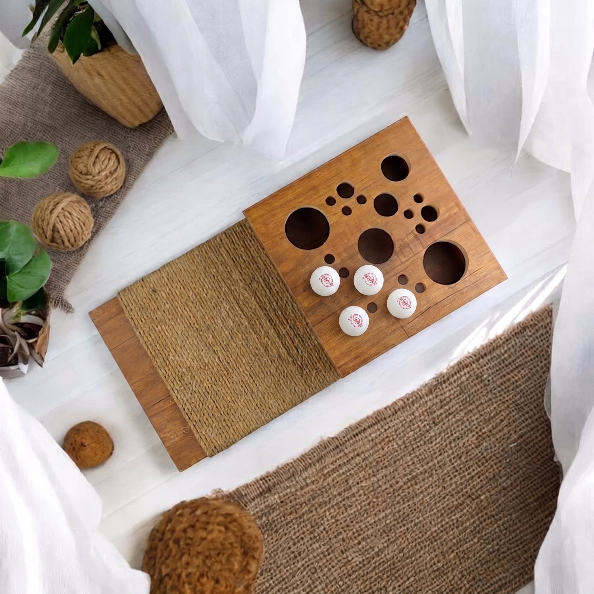 Petmoda Scratch and play board Cat balls hunt box scratcher with scratching wall