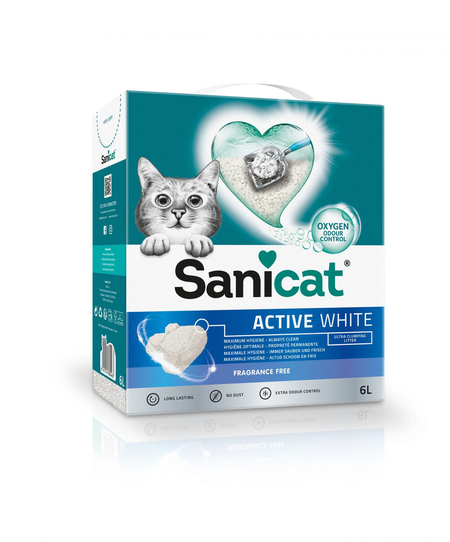 Sanicat Clumping Active White Fragrance Free Cat Litter 6 L