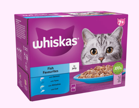 WHISKAS Senior Wet Cat Food 7+ with Tuna in Jelly 85g