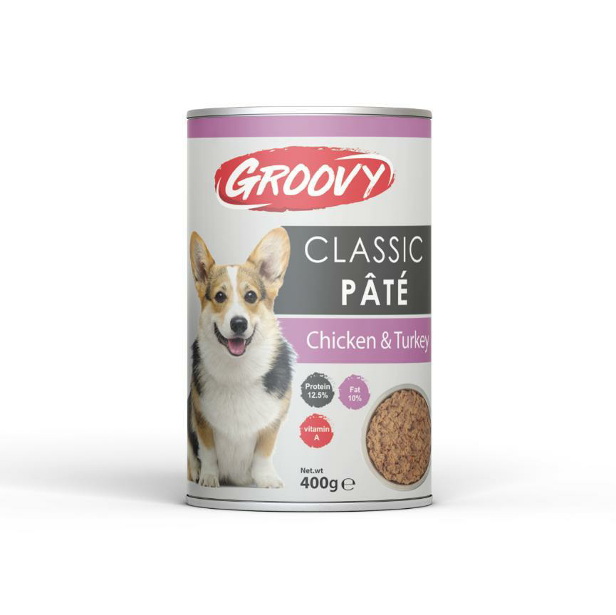 Groovy Classic dog pate chicken turkey 400g