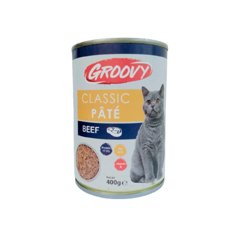 Groovy classic cat pate Beef 400g