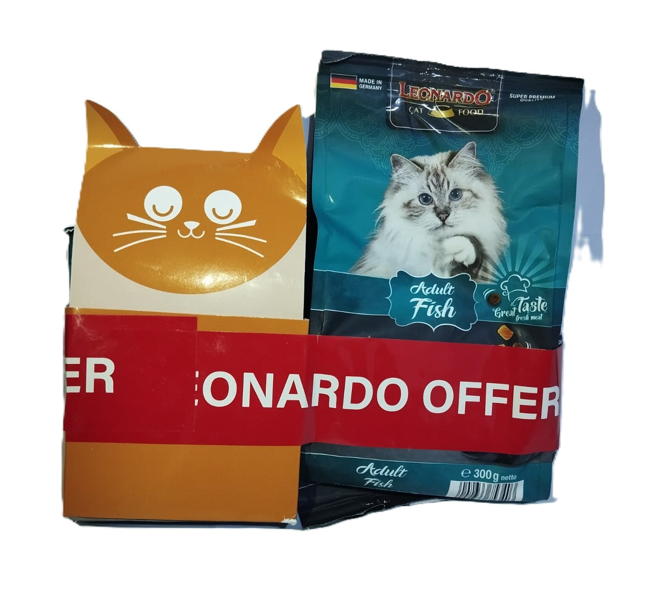 Leonardo Fish Cat Dry Food  300gm - 1.8kg - 7.5kg - 15kg + Free Gift