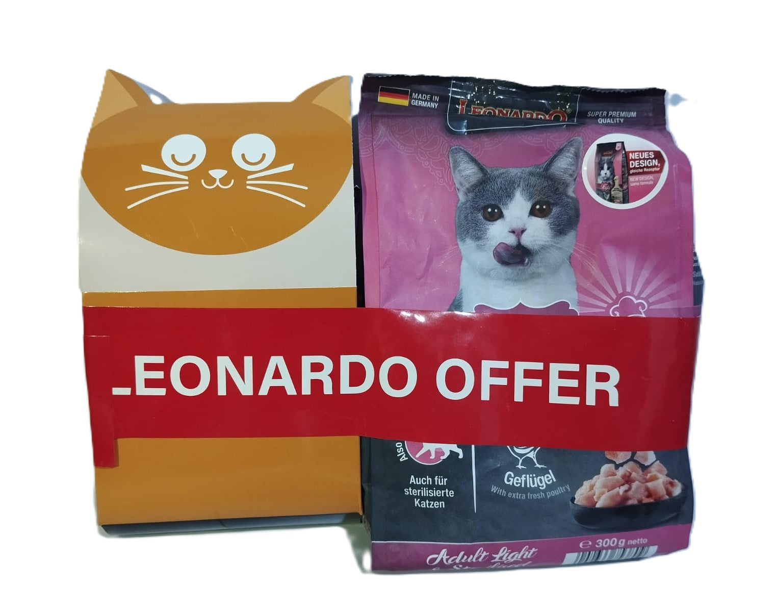 Leonardo Light&Sterilised Cat Dry Food 300g + 200g Free