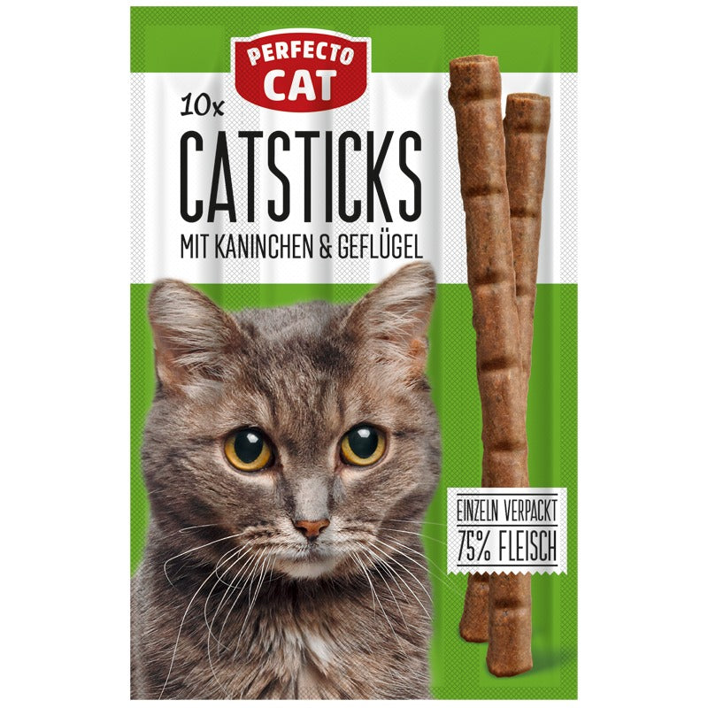 Perfecto Cat 10X Catsticks Mit Kaninchen & Geflugel 50g