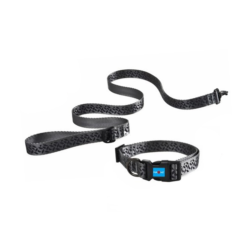 Naomi nylon Leash and Collar Reflective Pattern