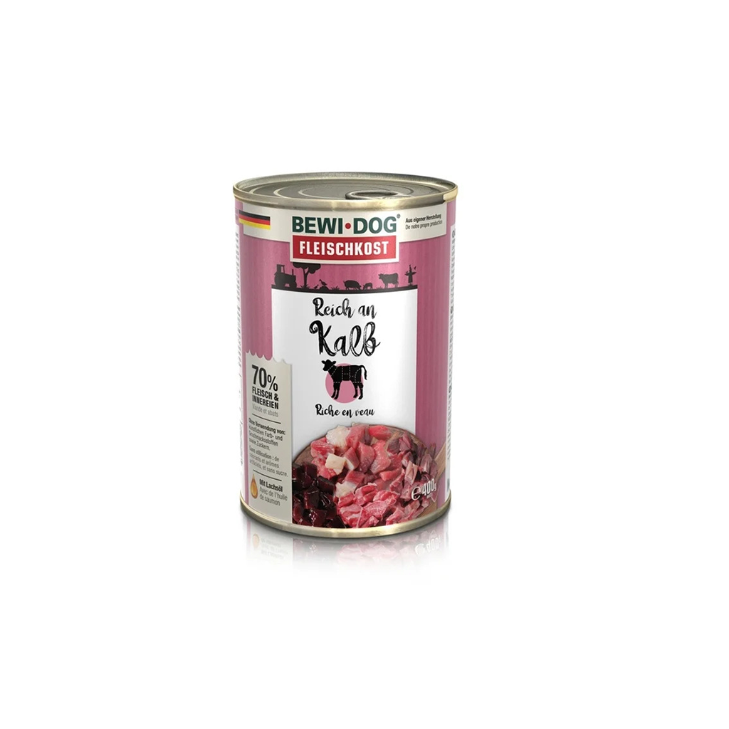 Bewi Dog Can with veal 400g