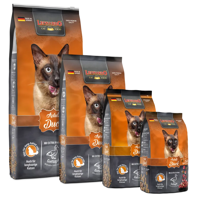 Leonardo Duck Cat Dry Food 300gm - 1.8kg - 7.5kg - 15kg