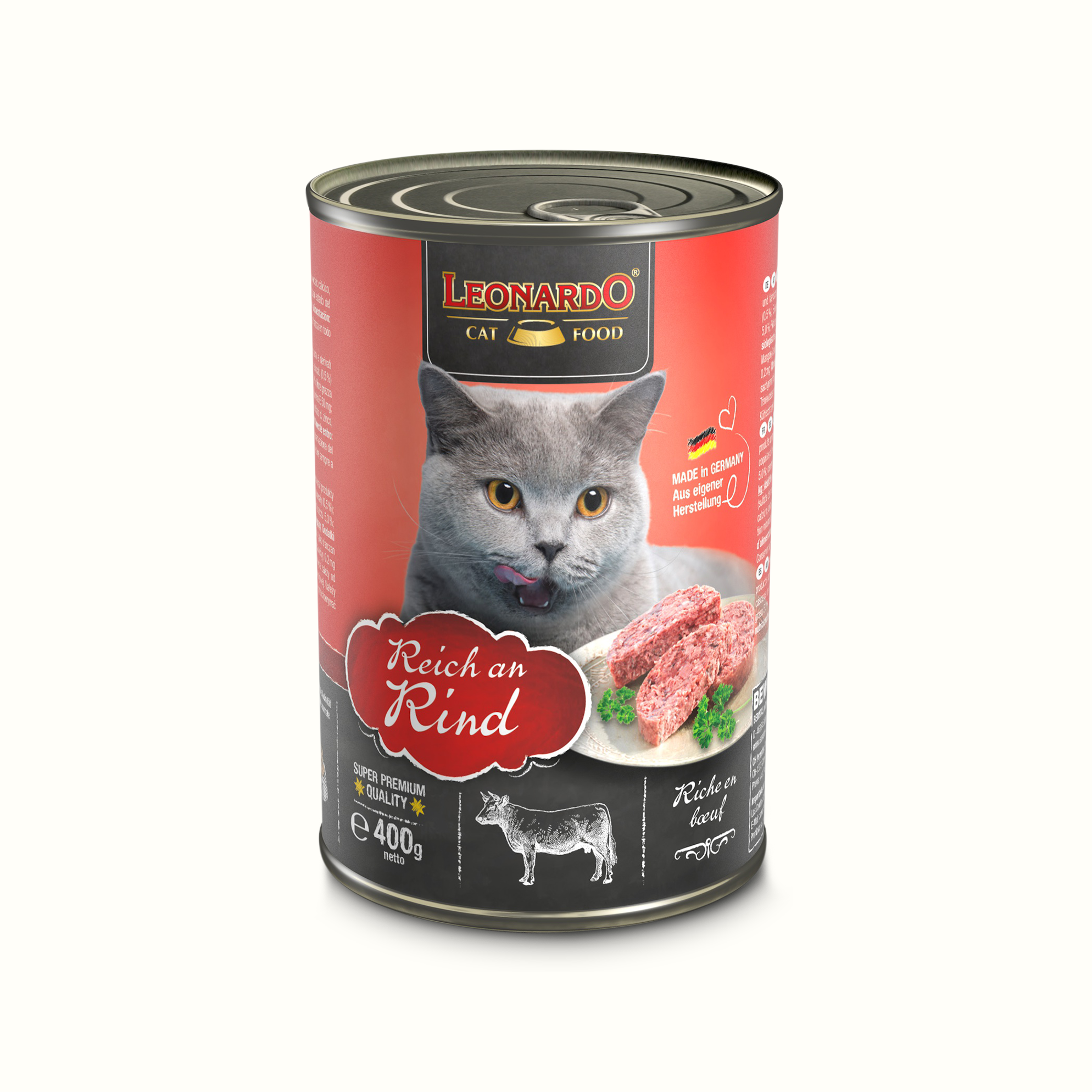 leonardo cat cans beef 400g