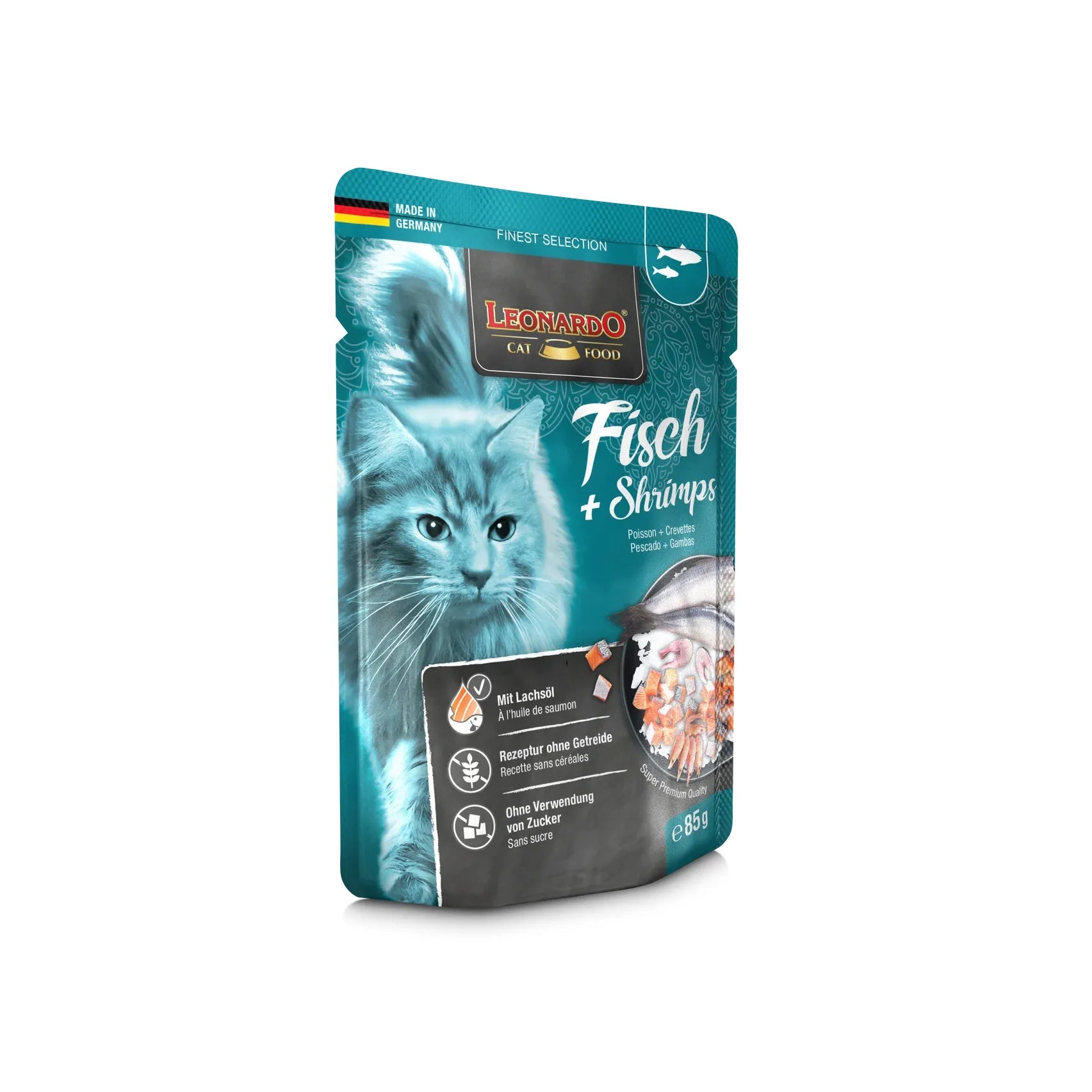Leonardo Cat Wet Food Fish&Shrimp Pouch 85g