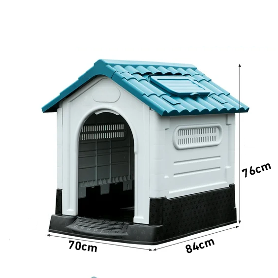 Naomi Plastic dog oasis with metal door and sky window Medium Sky Color